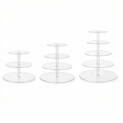 Set of clear acrylic cake stands 3 tier, 4 tier & 5 tier 
