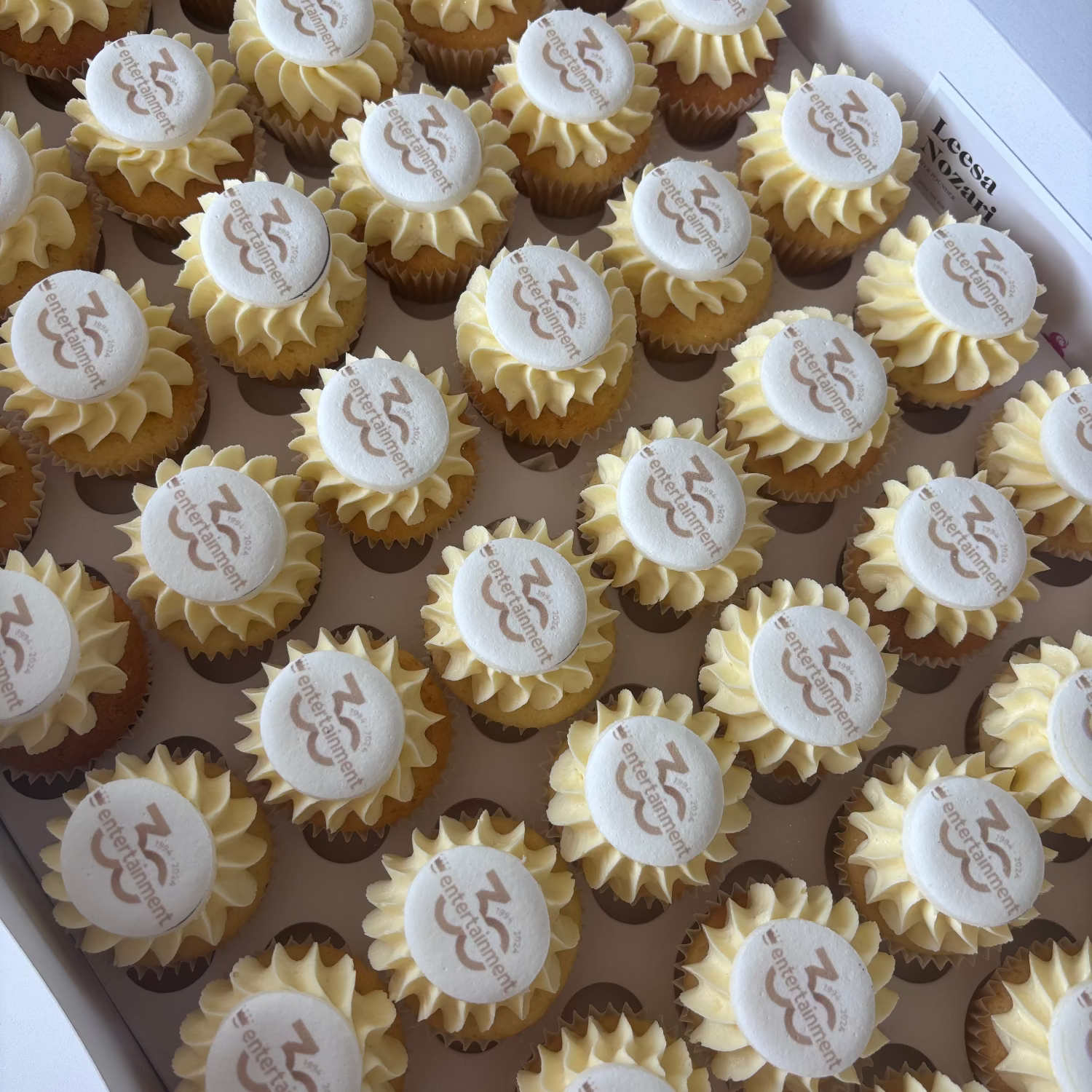 Mini size corporate cupcakes with logo edible image for corporate event