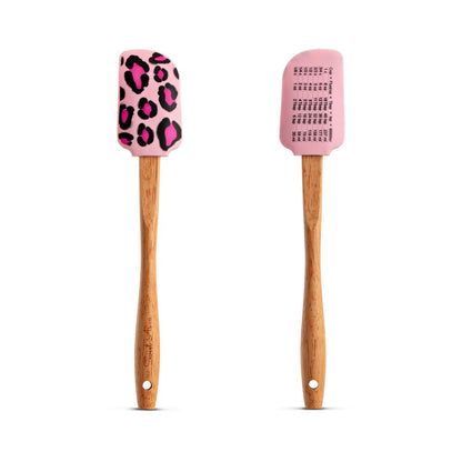 Silicone Spatula with Measurements - Leopard